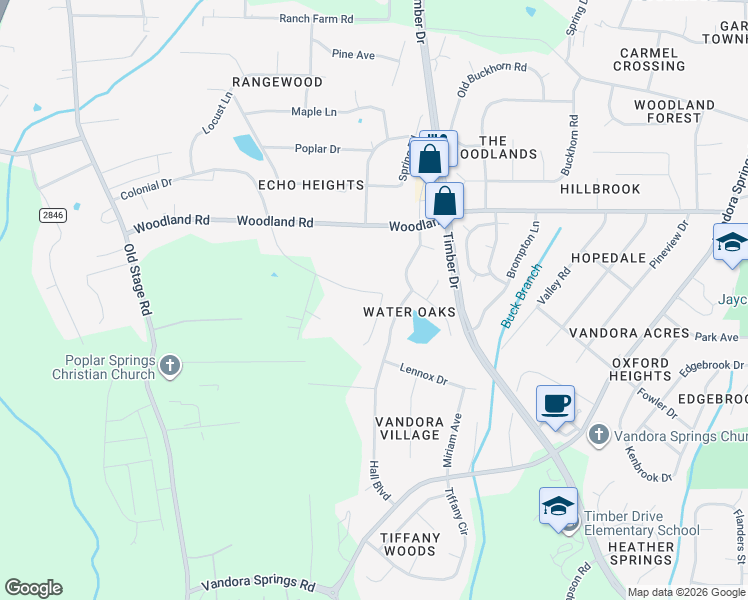 map of restaurants, bars, coffee shops, grocery stores, and more near 6024 Colonial Drive in Raleigh