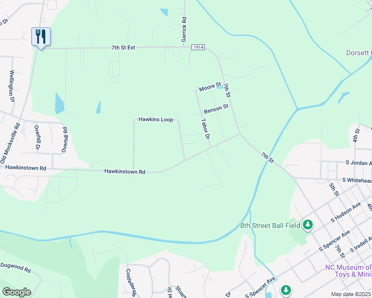 map of restaurants, bars, coffee shops, grocery stores, and more near 163 Hawkins Loop in Salisbury