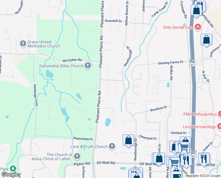 map of restaurants, bars, coffee shops, grocery stores, and more near 24 Morning Breeze Ln in Jackson