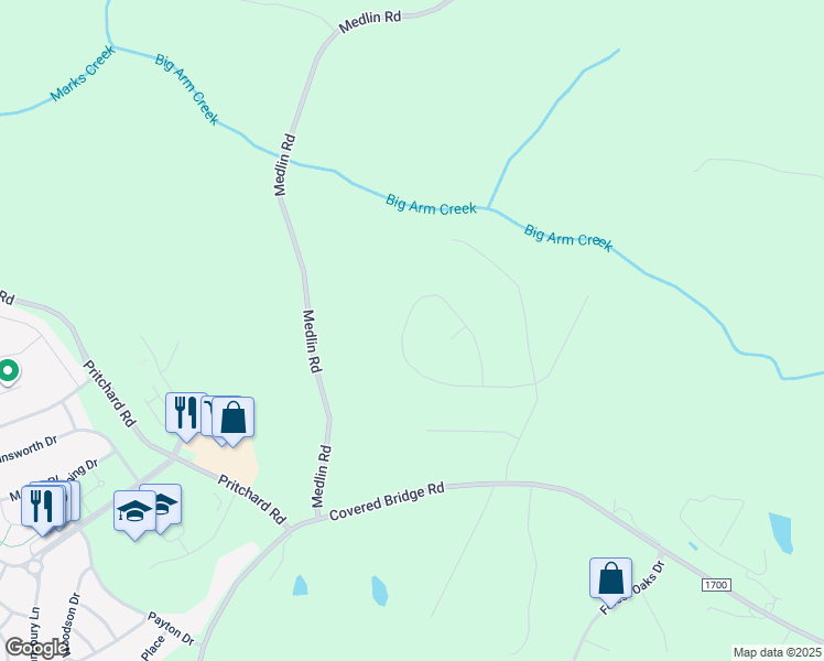 map of restaurants, bars, coffee shops, grocery stores, and more near 406 Bridgeport Circle in Clayton