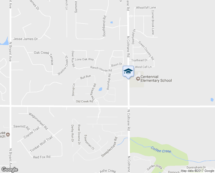 map of restaurants, bars, coffee shops, grocery stores, and more near 4309 Roundup Road in Edmond