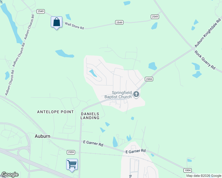 map of restaurants, bars, coffee shops, grocery stores, and more near 121 Auburn Village Boulevard in Raleigh