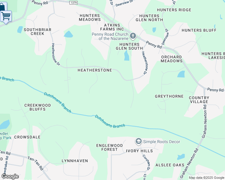 map of restaurants, bars, coffee shops, grocery stores, and more near 6004 Bedfordshire Dr in Raleigh