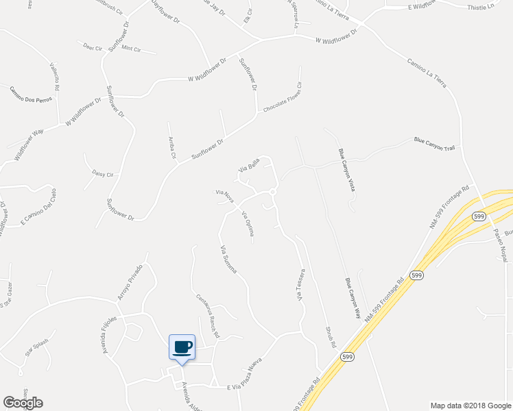 map of restaurants, bars, coffee shops, grocery stores, and more near 12 Vía Secunda in Santa Fe