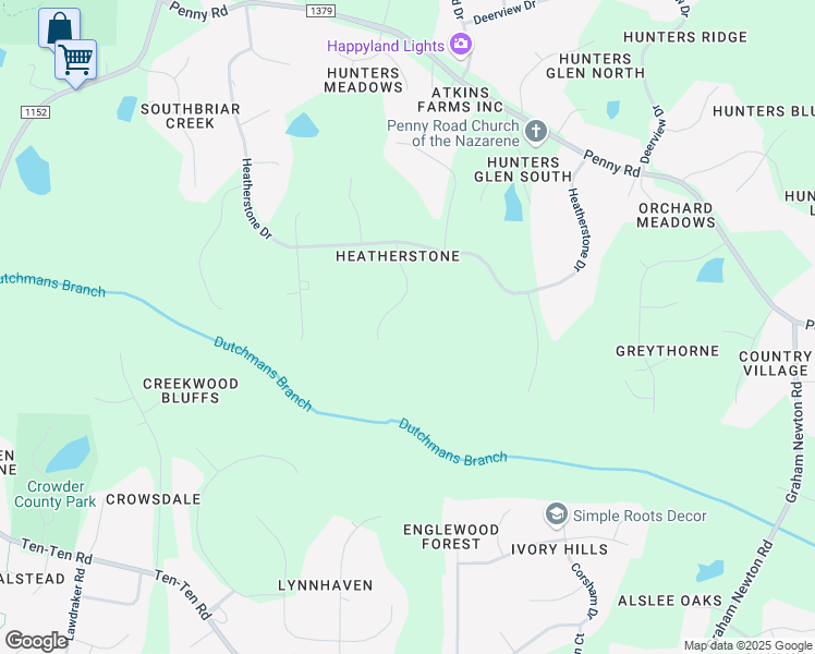 map of restaurants, bars, coffee shops, grocery stores, and more near 6113 Oxfordshire Court in Raleigh