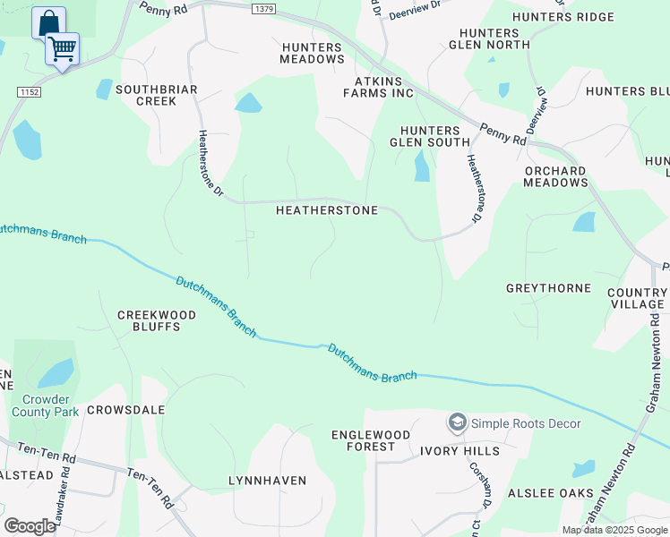 map of restaurants, bars, coffee shops, grocery stores, and more near 6113 Oxfordshire Court in Raleigh