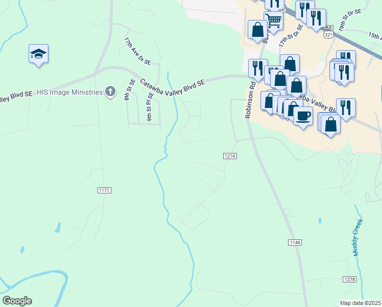 map of restaurants, bars, coffee shops, grocery stores, and more near 3794 Clydannie Drive in Newton