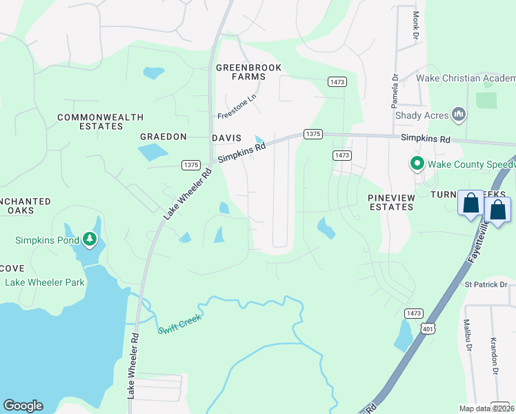 map of restaurants, bars, coffee shops, grocery stores, and more near 6017 Melbourne Road in Raleigh