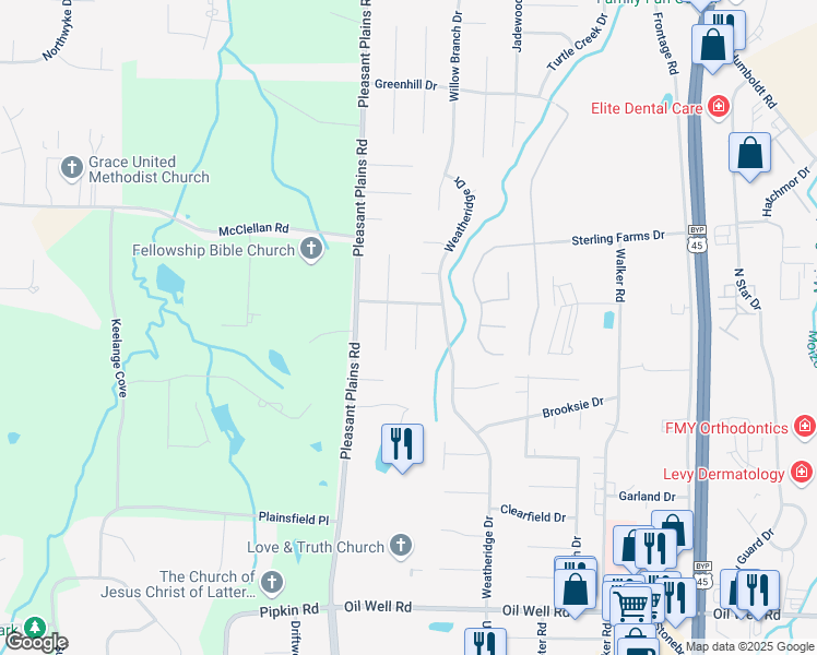 map of restaurants, bars, coffee shops, grocery stores, and more near 24 Morning Breeze Lane in Jackson