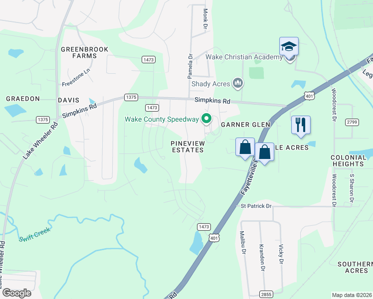 map of restaurants, bars, coffee shops, grocery stores, and more near 6025 Briarwood Drive in Raleigh