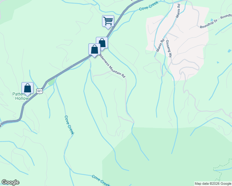 map of restaurants, bars, coffee shops, grocery stores, and more near 3219 Grouse Ridge Lane in Sevierville