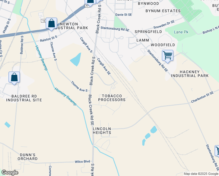 map of restaurants, bars, coffee shops, grocery stores, and more near 1910 Farrior Avenue Southeast in Wilson