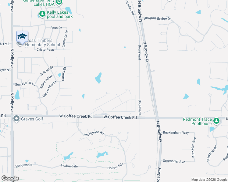 map of restaurants, bars, coffee shops, grocery stores, and more near 4725 North Boulevard in Edmond