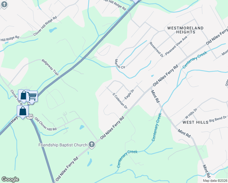 map of restaurants, bars, coffee shops, grocery stores, and more near 3107 Falcon Drive in Maryville