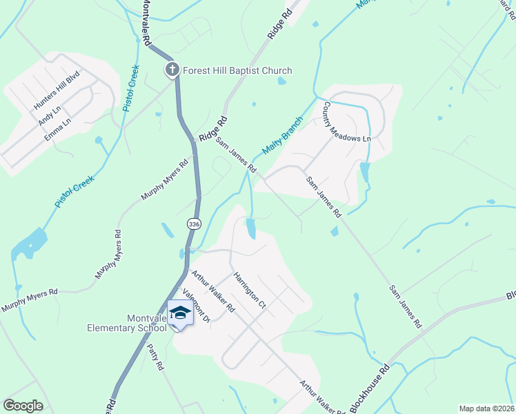 map of restaurants, bars, coffee shops, grocery stores, and more near 3236 Willow Branch Circle in Maryville