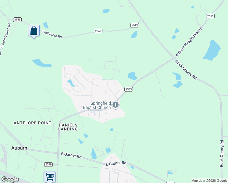 map of restaurants, bars, coffee shops, grocery stores, and more near 136 (Magenta Rose Drive in Raleigh