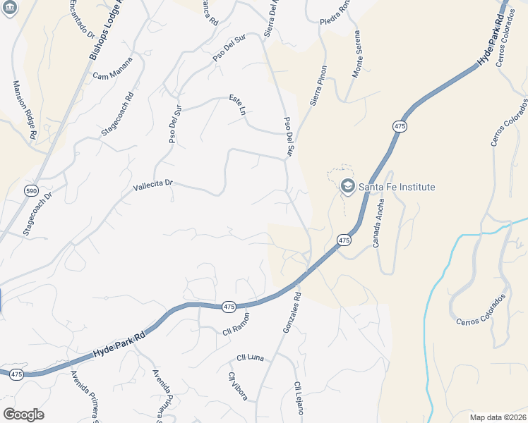 map of restaurants, bars, coffee shops, grocery stores, and more near 824 Gonzales Road in Santa Fe