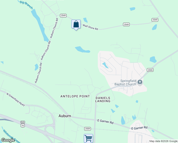 map of restaurants, bars, coffee shops, grocery stores, and more near 4516 Auburn Knightdale Road in Raleigh