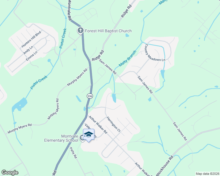 map of restaurants, bars, coffee shops, grocery stores, and more near 3236 Willow Branch Circle in Maryville