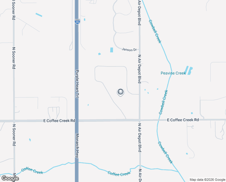 map of restaurants, bars, coffee shops, grocery stores, and more near 4412 Canaan Creek Road in Edmond
