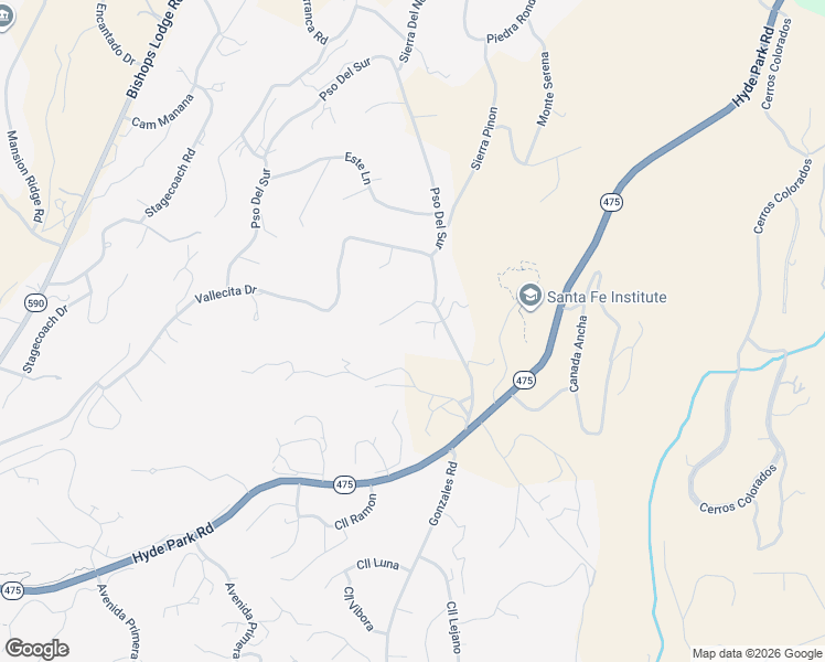 map of restaurants, bars, coffee shops, grocery stores, and more near 824 Gonzales Road in Santa Fe