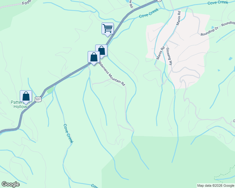 map of restaurants, bars, coffee shops, grocery stores, and more near 3202 Grouse Ridge Lane in Sevierville