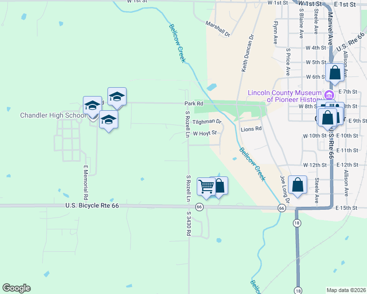 map of restaurants, bars, coffee shops, grocery stores, and more near 1015 South Rozell Lane in Chandler