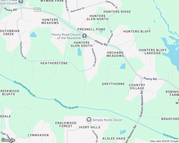 map of restaurants, bars, coffee shops, grocery stores, and more near 5739 Heatherstone Drive in Raleigh