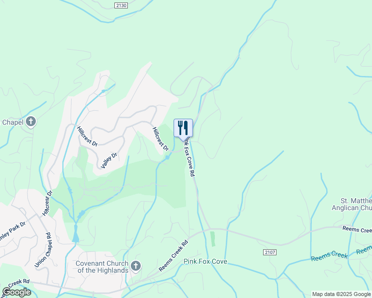 map of restaurants, bars, coffee shops, grocery stores, and more near 69 Pink Fox Cove Road in Weaverville