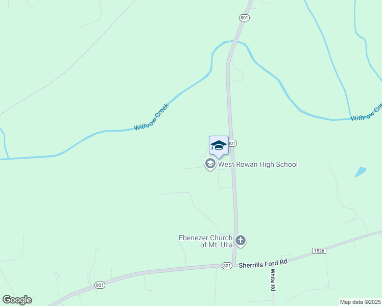 map of restaurants, bars, coffee shops, grocery stores, and more near 8050 North Carolina 801 in Mount Ulla