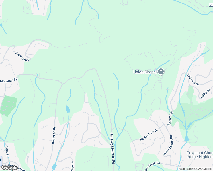 map of restaurants, bars, coffee shops, grocery stores, and more near 216 Hamburg Mountain Road in Weaverville