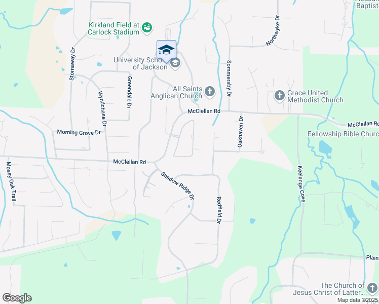map of restaurants, bars, coffee shops, grocery stores, and more near 27 Princeton Place in Jackson