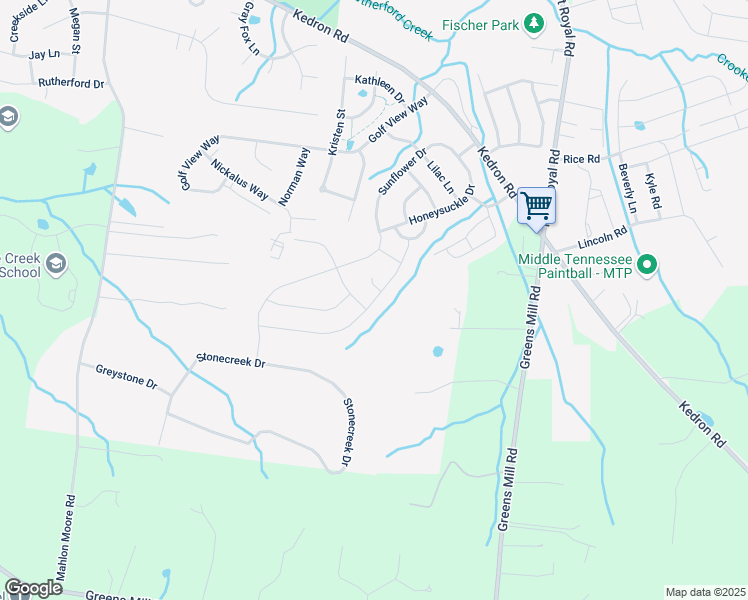 map of restaurants, bars, coffee shops, grocery stores, and more near Forest Hills Drive in Spring Hill