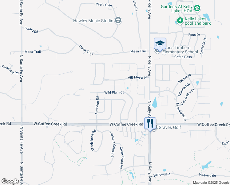 map of restaurants, bars, coffee shops, grocery stores, and more near 1298 Wild Plum Court in Edmond