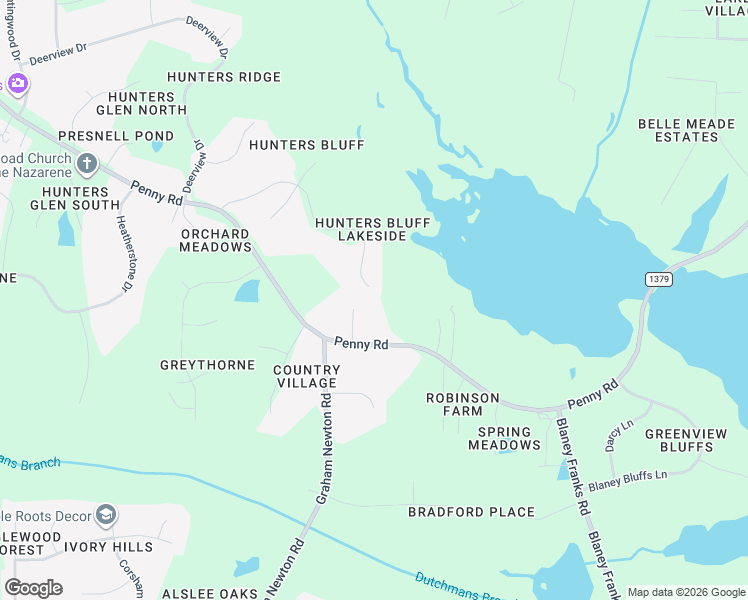 map of restaurants, bars, coffee shops, grocery stores, and more near 2901 Hunters Bluff Drive in Raleigh