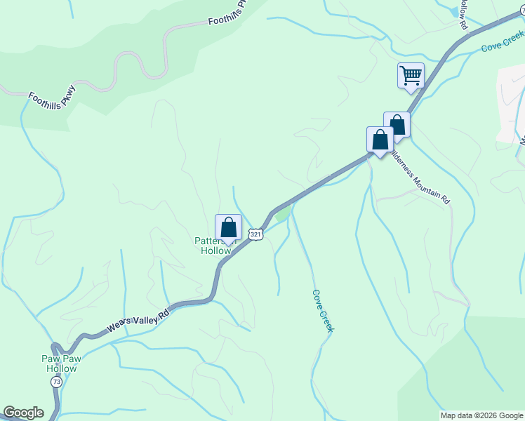 map of restaurants, bars, coffee shops, grocery stores, and more near 4356-4364 Wears Valley Road in Sevierville