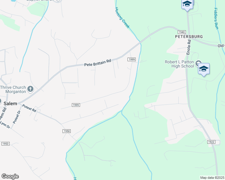 map of restaurants, bars, coffee shops, grocery stores, and more near 148 Oakdale Drive in Morganton
