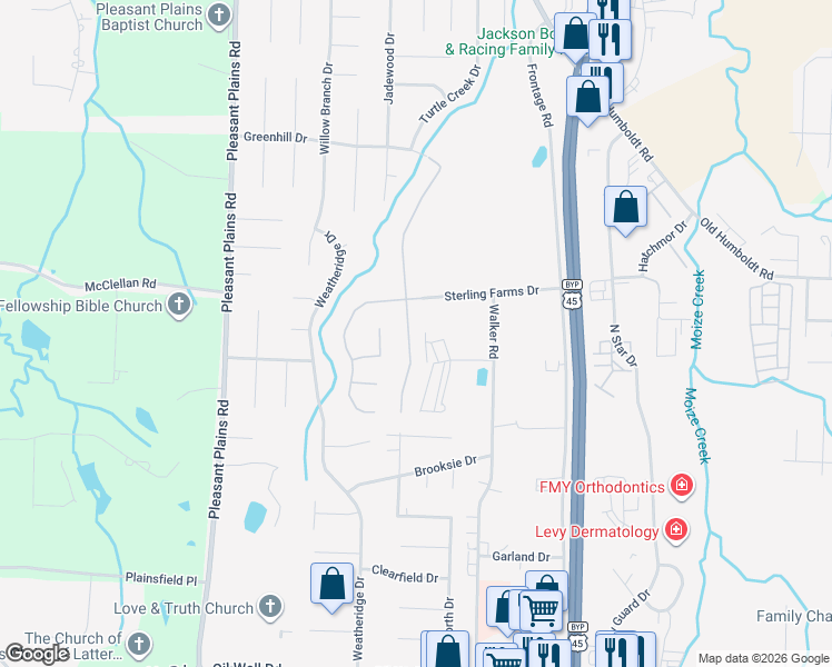 map of restaurants, bars, coffee shops, grocery stores, and more near 32 Copper Ridge Cove in Jackson
