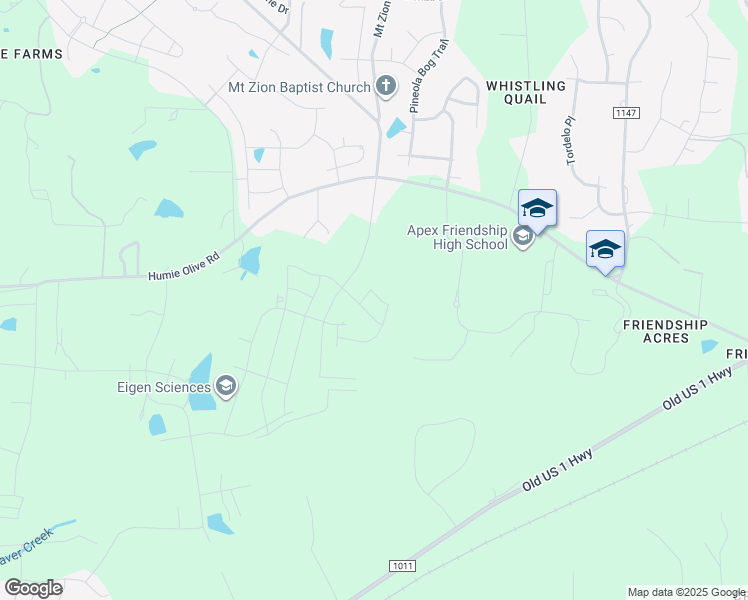 map of restaurants, bars, coffee shops, grocery stores, and more near 7917 Humie Olive Road in Apex