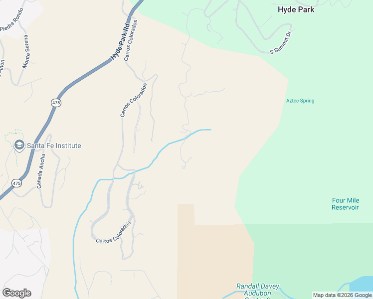 map of restaurants, bars, coffee shops, grocery stores, and more near 2619 South Summit Ridge in Santa Fe