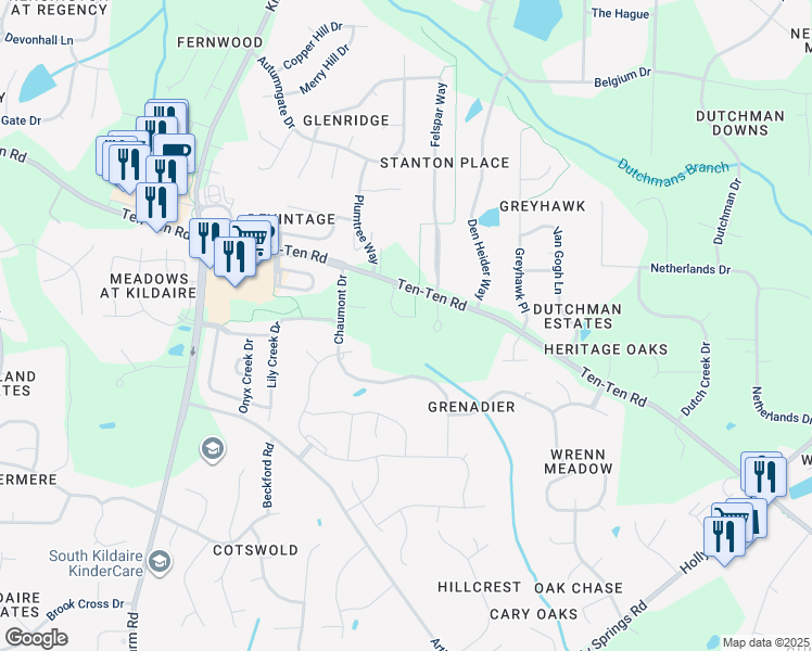 map of restaurants, bars, coffee shops, grocery stores, and more near in Apex