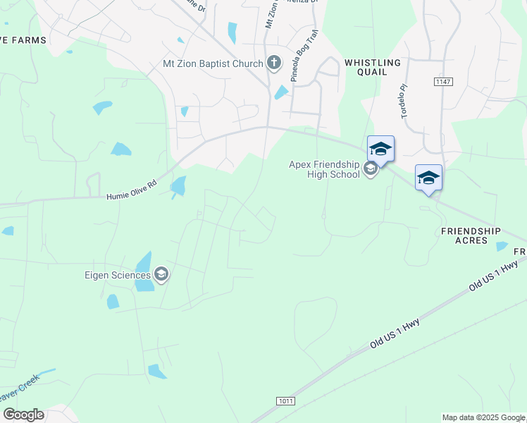 map of restaurants, bars, coffee shops, grocery stores, and more near 7917 Humie Olive Road in Apex