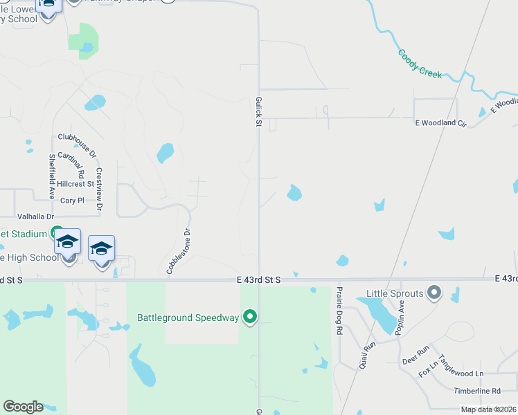 map of restaurants, bars, coffee shops, grocery stores, and more near 3998 Gulick Street in Muskogee