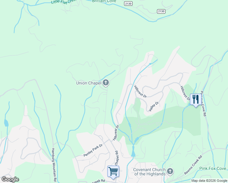 map of restaurants, bars, coffee shops, grocery stores, and more near 11 Devonshire Drive in Weaverville