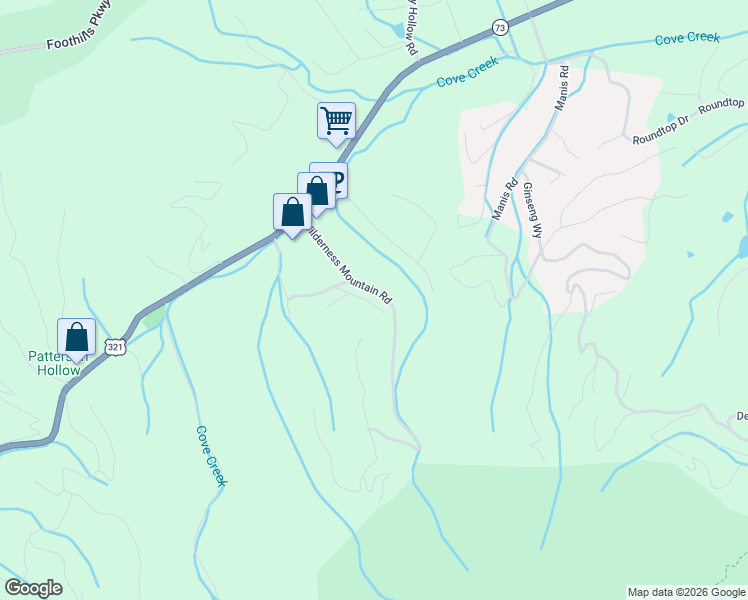 map of restaurants, bars, coffee shops, grocery stores, and more near 3319 Red Wolfe Road in Sevierville