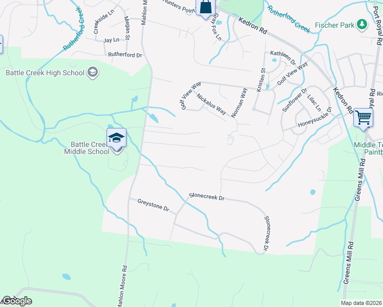 map of restaurants, bars, coffee shops, grocery stores, and more near 3466 Mahlon Moore Road in Spring Hill
