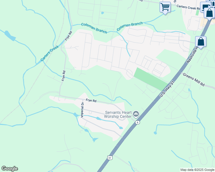 map of restaurants, bars, coffee shops, grocery stores, and more near 1450 Frye Road in Columbia