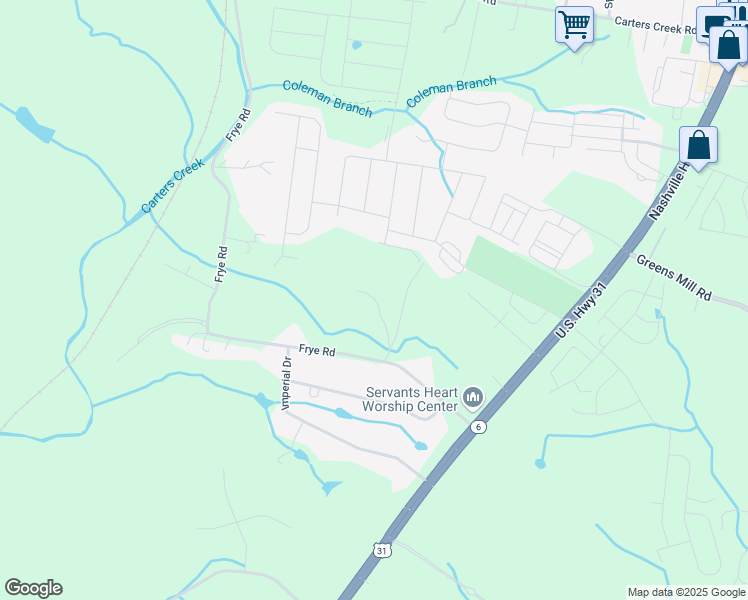 map of restaurants, bars, coffee shops, grocery stores, and more near 1450 Frye Road in Columbia
