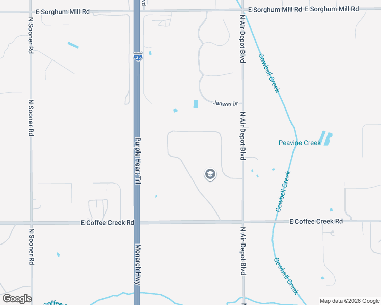 map of restaurants, bars, coffee shops, grocery stores, and more near 4500 Canaan Creek Road in Edmond