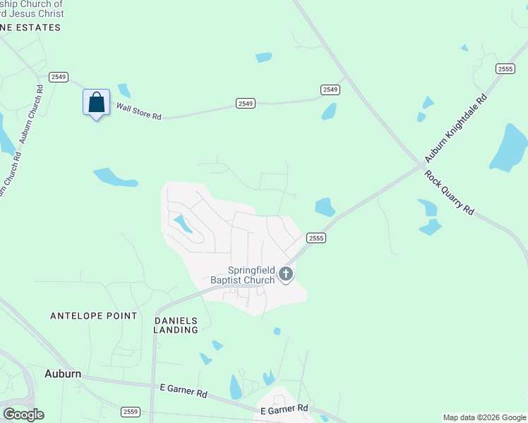 map of restaurants, bars, coffee shops, grocery stores, and more near 163 Azure Mist Drive in Raleigh